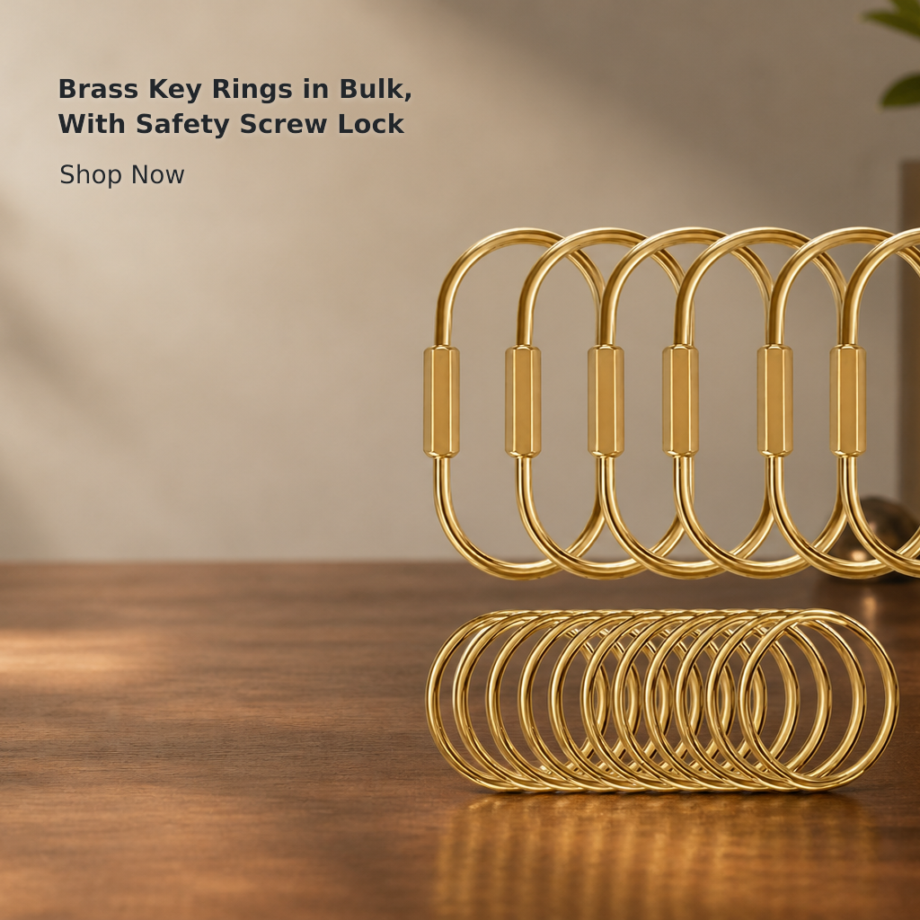 Brass Key Ring Organizer with Secure Screw Lock