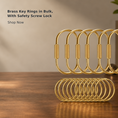 Brass Key Ring Organizer with Secure Screw Lock