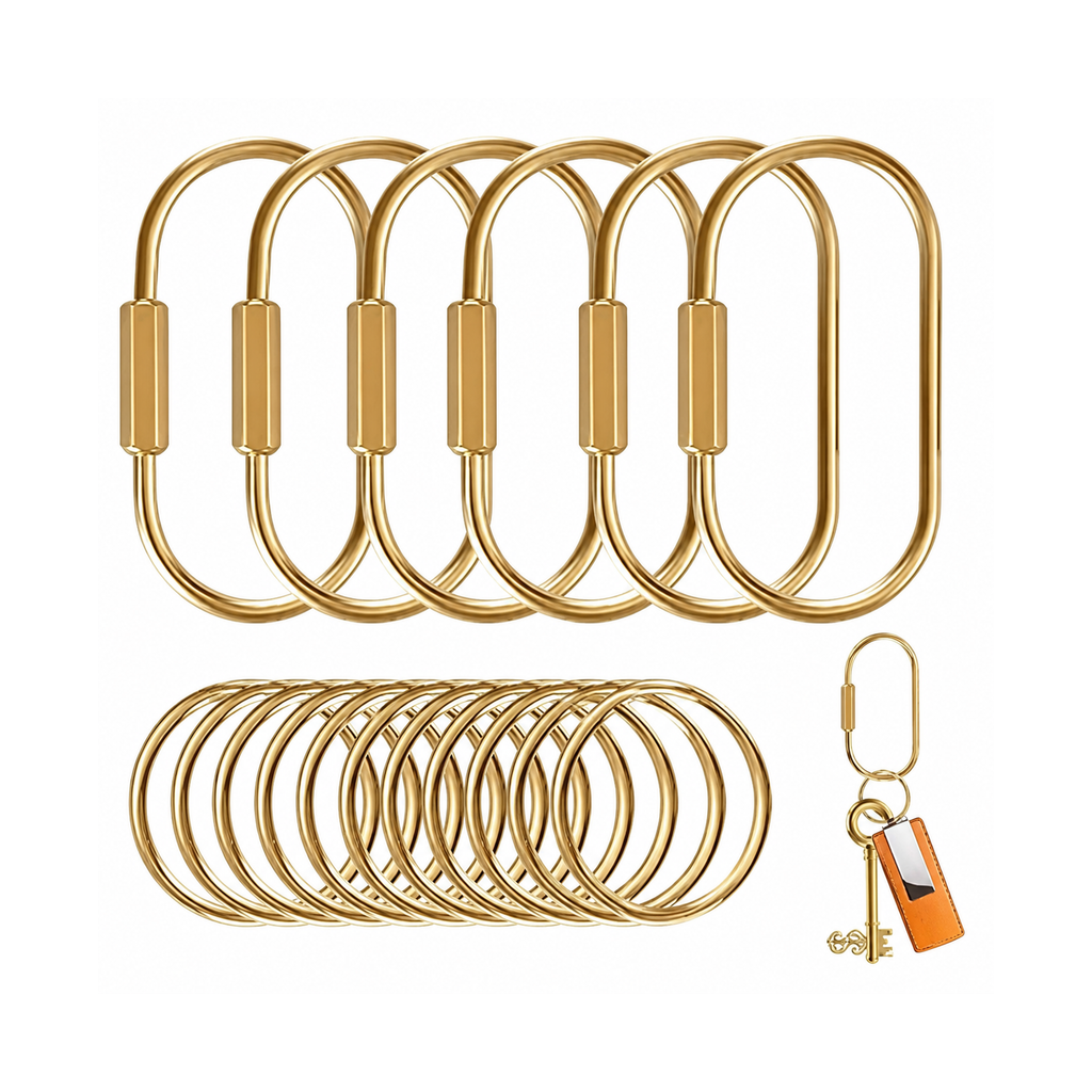 Brass Key Ring Organizer with Secure Screw Lock