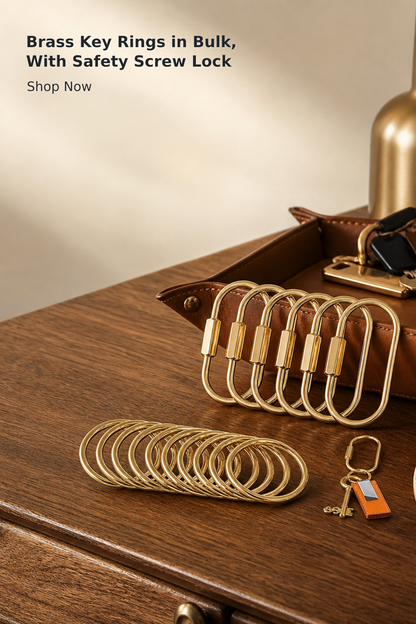 Brass Key Ring Organizer with Secure Screw Lock